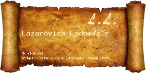 Lazarovics Ladomér névjegykártya